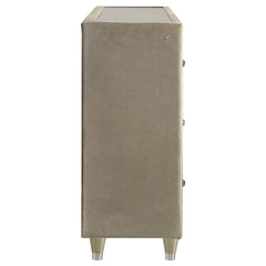 Lorient 8-drawer LED Bedroom Flame Box Dresser Ivory Camel