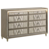 Best Furniture Outlet - Coaster - Lorient 8-drawer LED Bedroom Dresser Cabinet Ivory and Camel - 222663