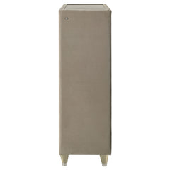 Lorient 5-drawer LED Chest of Drawers Ivory and Camel