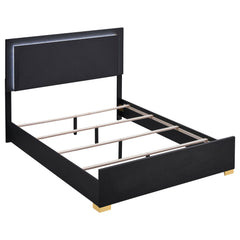 Best Furniture Outlet - Coaster - Marceline Wood Queen LED Panel Bed Black - 222831Q