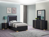 Best Furniture Outlet - Coaster - Marceline 4-piece Twin Bedroom Set Black - 222831T-S4