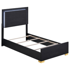 Best Furniture Outlet - Coaster - Marceline Wood Twin LED Panel Bed Black - 222831T