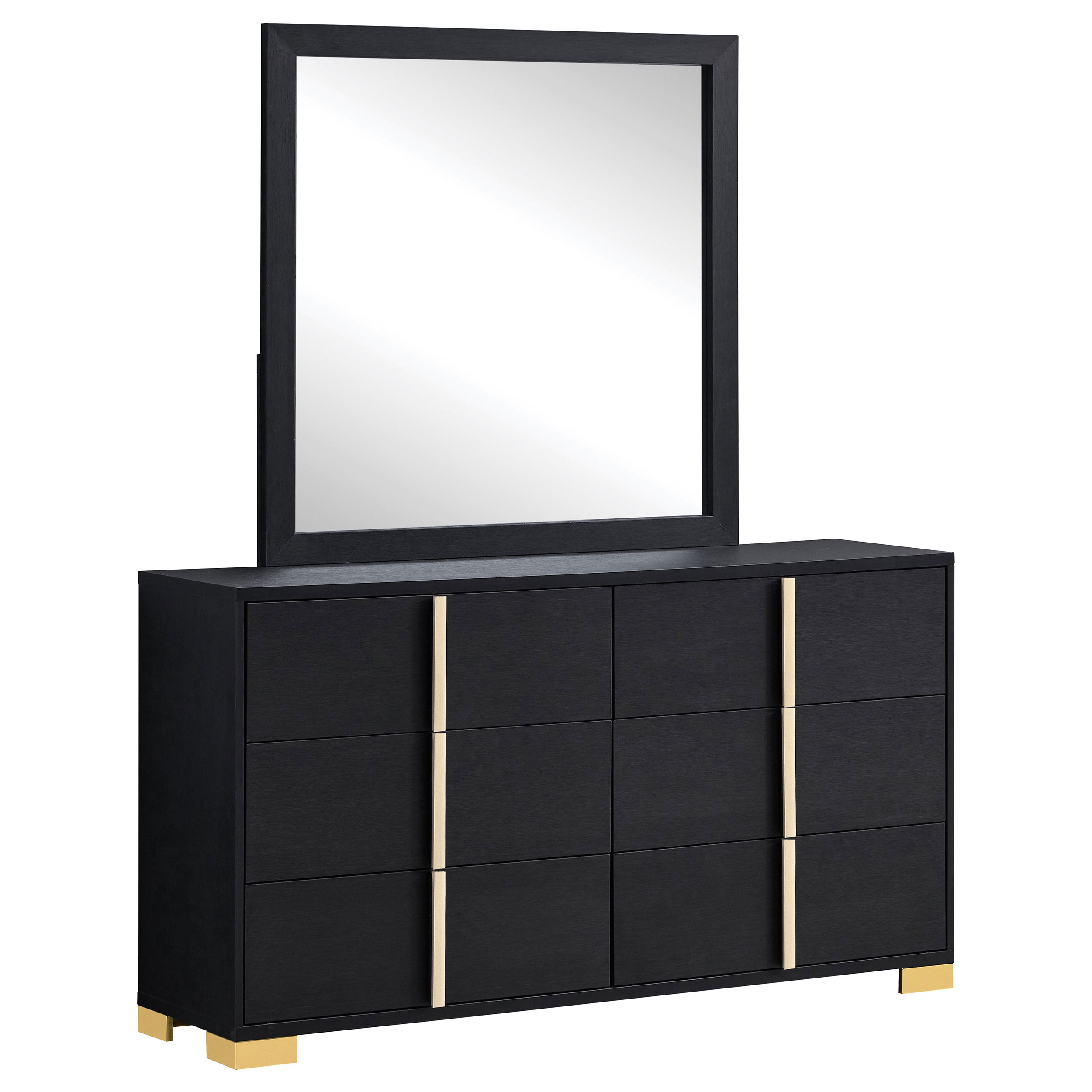 Best Furniture Outlet - Coaster - Marceline 6-drawer Dresser with Mirror Black - 222833M