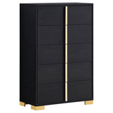 Best Furniture Outlet - Coaster - Marceline 5-drawer Bedroom Chest Black - 222835
