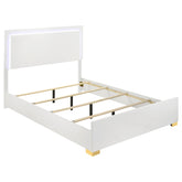 Best Furniture Outlet - Coaster - Marceline Wood Eastern King LED Panel Bed White - 222931KE