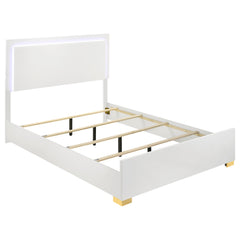Best Furniture Outlet - Coaster - Marceline Wood Eastern King LED Panel Bed White - 222931KE