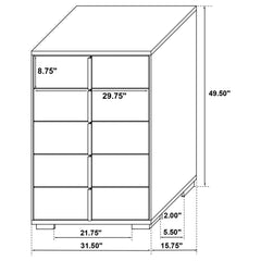 Marceline 5-piece Twin Bedroom Set White