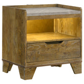 Best Furniture Outlet - Coaster - Henderson 1-drawer LED Nightstand Bedside Table Medium Oak - 222972
