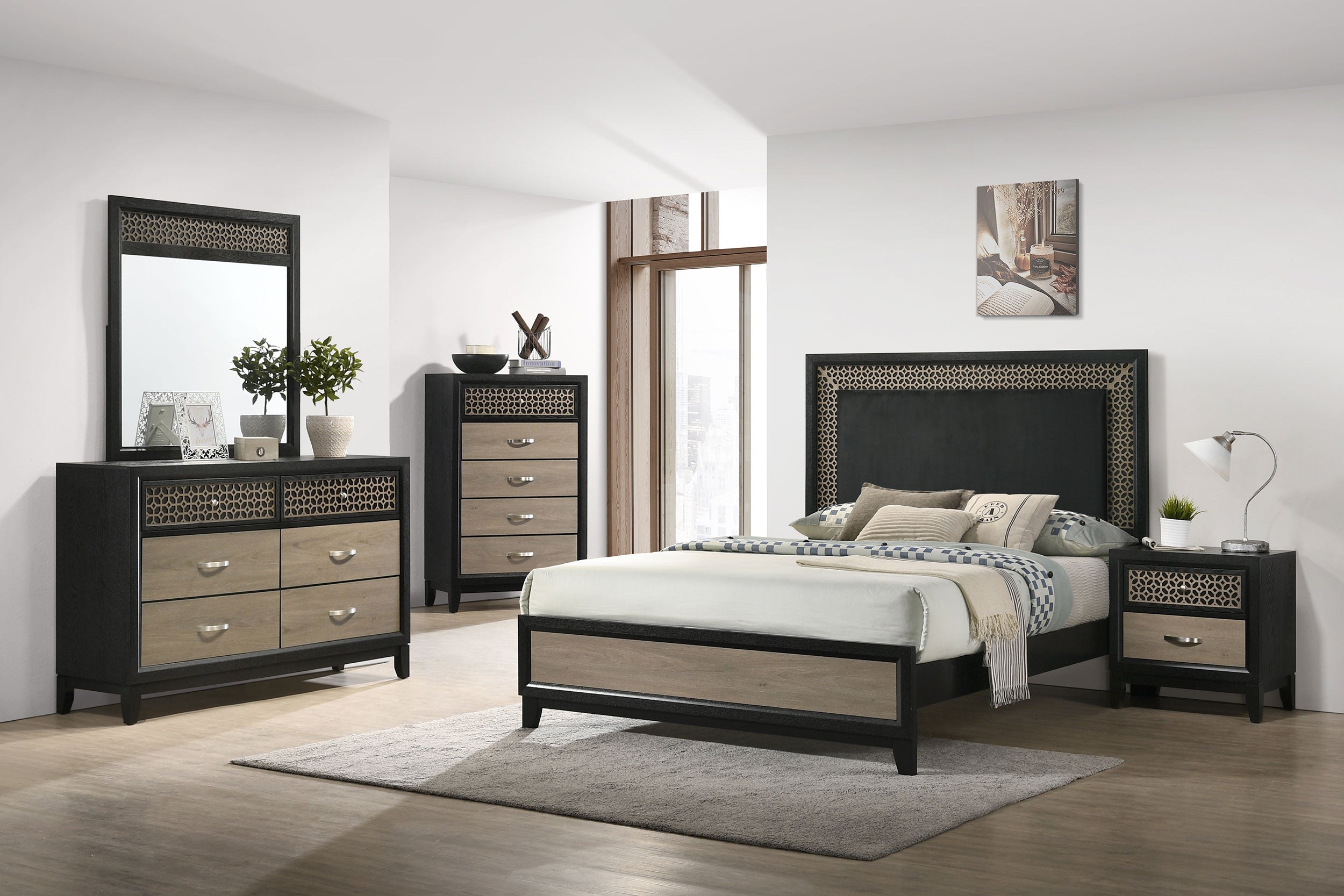 Best Furniture Outlet - Coaster - Valencia 5-piece Eastern King Bedroom Set Black - 223041KE-S5