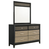Best Furniture Outlet - Coaster - Valencia 6-drawer Dresser with Mirror Black - 223043M
