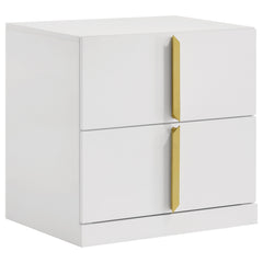 Ines 4-piece Queen Bedroom Set Grey and White High Gloss