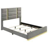 Best Furniture Outlet - Coaster - Ines 56-inch Fabric Upholstered Queen Panel Bed Grey - 223091GRYQ