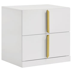 Ines 4-piece Eastern King Bedroom Set Navy and White High Gloss