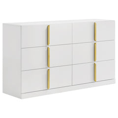 Ines 4-piece Eastern King Bedroom Set Navy and White High Gloss