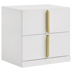 Ines 5-piece Eastern King Bedroom Set Navy and White High Gloss
