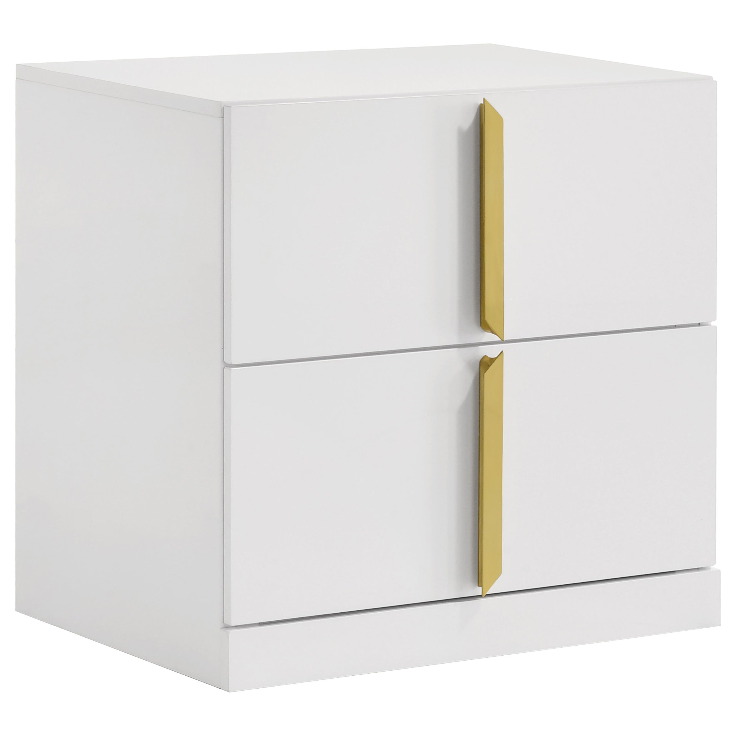 Best Furniture Outlet - Coaster - Ines 2-drawer Nightstand Bedside Table White High Gloss - 223092