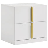 Best Furniture Outlet - Coaster - Ines 2-drawer Nightstand Bedside Table White High Gloss - 223092