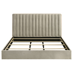 Arielle Eastern King Bookcase Panel Storage Bed Light Oak