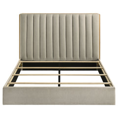 Arielle Queen Bookcase Panel Storage Bed Light Oak