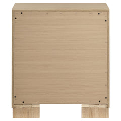 Arielle 2-drawer Bedroom Nightstand with Casters Light Oak