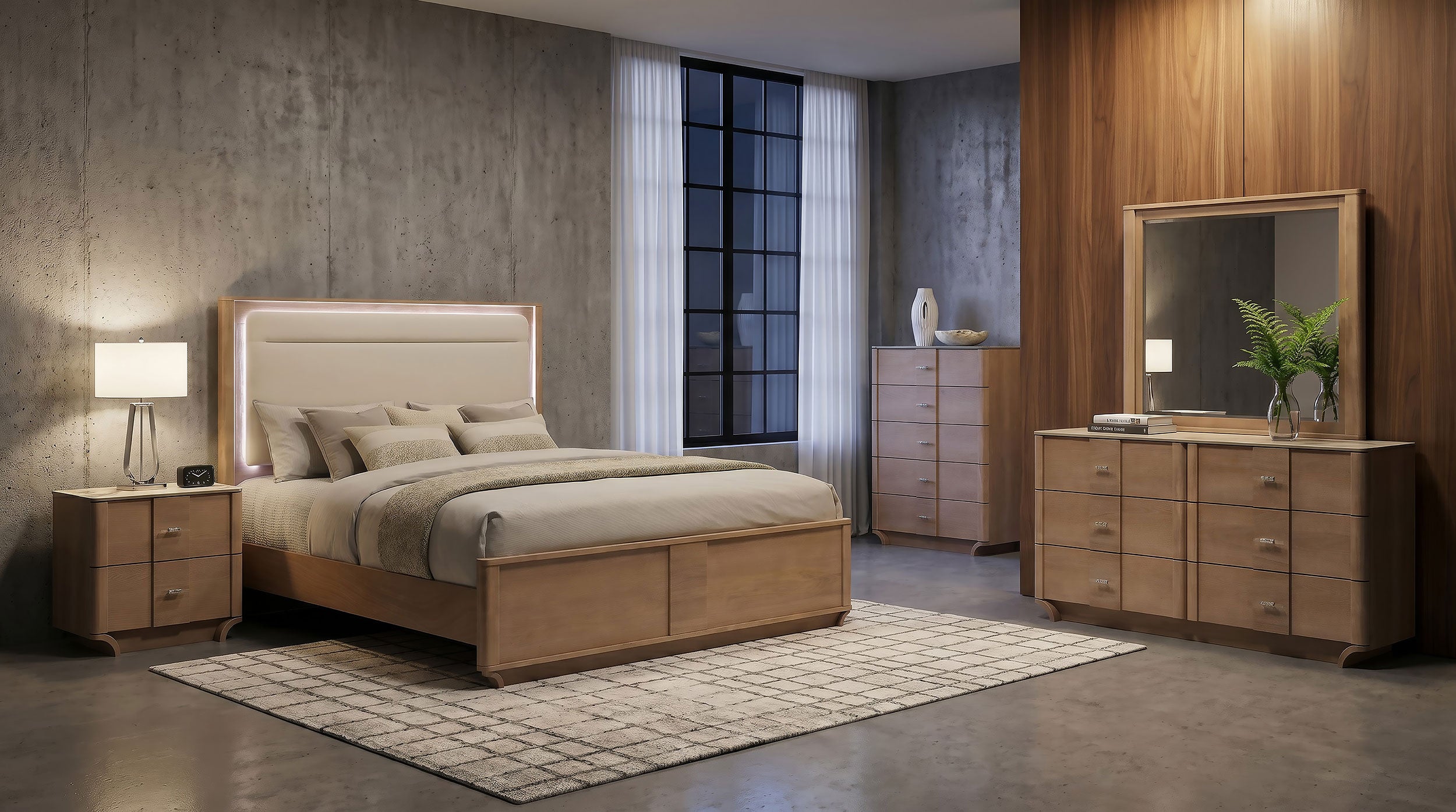 Best Furniture Outlet - Coaster - Leanne 5-piece Eastern King Bedroom Set Light Oak - 223131KE-S5
