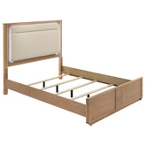 Best Furniture Outlet - Coaster - Leanne Queen LED Panel Bed Off White and Light Oak - 223131Q