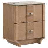 Best Furniture Outlet - Coaster - Leanne 2-drawer Sinter Stone Top Nightstand Light Oak - 223132