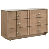Best Furniture Outlet - Coaster - Leanne 6-drawer Sinter Stone Top Dresser Cabinet Light Oak - 223133