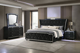 Best Furniture Outlet - Coaster - Lorient 4-piece Eastern King Bedroom Set Black - 223161KE-S4