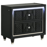 Best Furniture Outlet - Coaster - Lorient 2-drawer LED Nightstand with USB Black - 223162