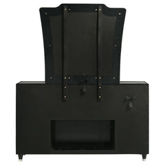 Lorient 8-drawer LED Flame Box Dresser and Mirror Black