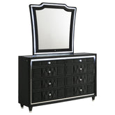 Best Furniture Outlet - Coaster - Lorient 8-drawer LED Dresser with Mirror Black - 223163M