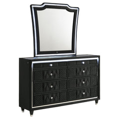 Best Furniture Outlet - Coaster - Lorient 8-drawer LED Dresser with Mirror Black - 223163M