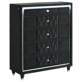 Best Furniture Outlet - Coaster - Lorient 5-drawer LED Chest of Drawers Black - 223165