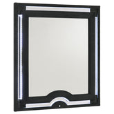 Best Furniture Outlet - Coaster - Ravenne Velvet Upholstered LED Dresser Mirror Black - 223194