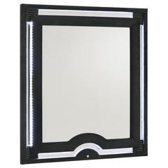 Best Furniture Outlet - Coaster - Ravenne Velvet Upholstered LED Dresser Mirror Black - 223194