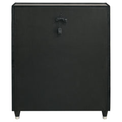 Ravenne 5-drawer Velvet Upholstered LED Chest of Drawers Black