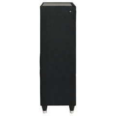 Ravenne 5-drawer Velvet Upholstered LED Chest of Drawers Black