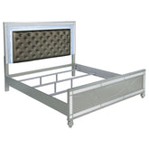 Best Furniture Outlet - Coaster - Gunnison Wood Eastern King LED Panel Bed Silver Metallic - 223211KE