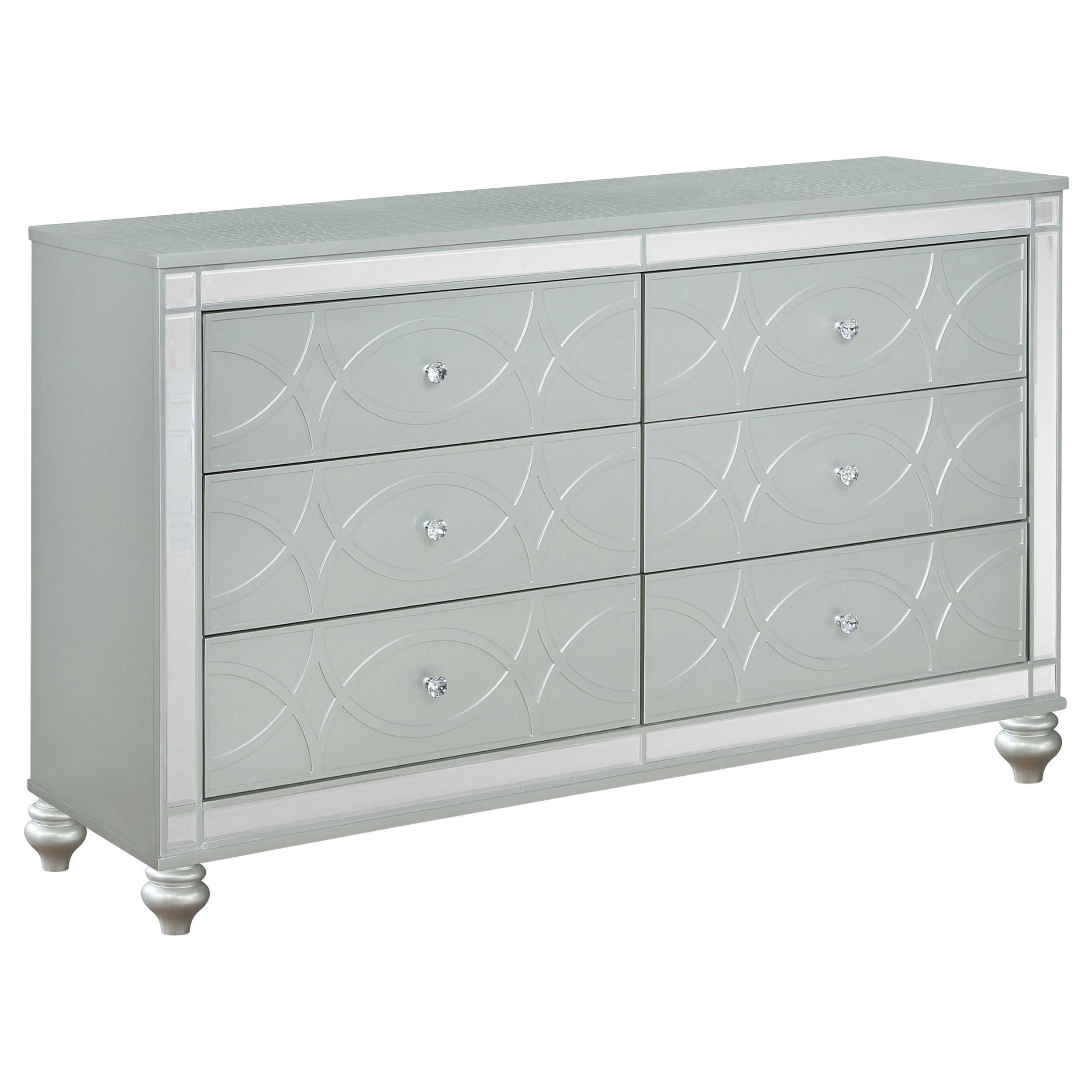 Best Furniture Outlet - Coaster - Gunnison 6-drawer Dresser Silver Metallic - 223213