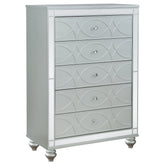 Best Furniture Outlet - Coaster - Gunnison 5-drawer Bedroom Chest Silver Metallic - 223215