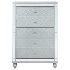 Gunnison 5-drawer Bedroom Chest Silver Metallic