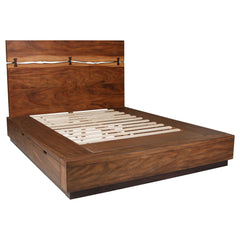 Best Furniture Outlet - Coaster - Winslow Wood Eastern King Storage Panel Bed Smokey Walnut - 223250SKE