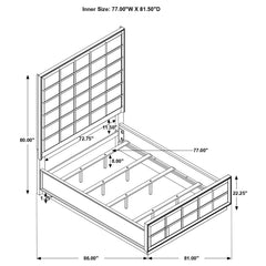 Durango 77-inch Eastern King Panel Bed Smoked Peppercorn