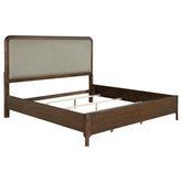 Best Furniture Outlet - Coaster - Maderia 57-inch Upholstered Eastern King Panel Bed Walnut - 223321KE