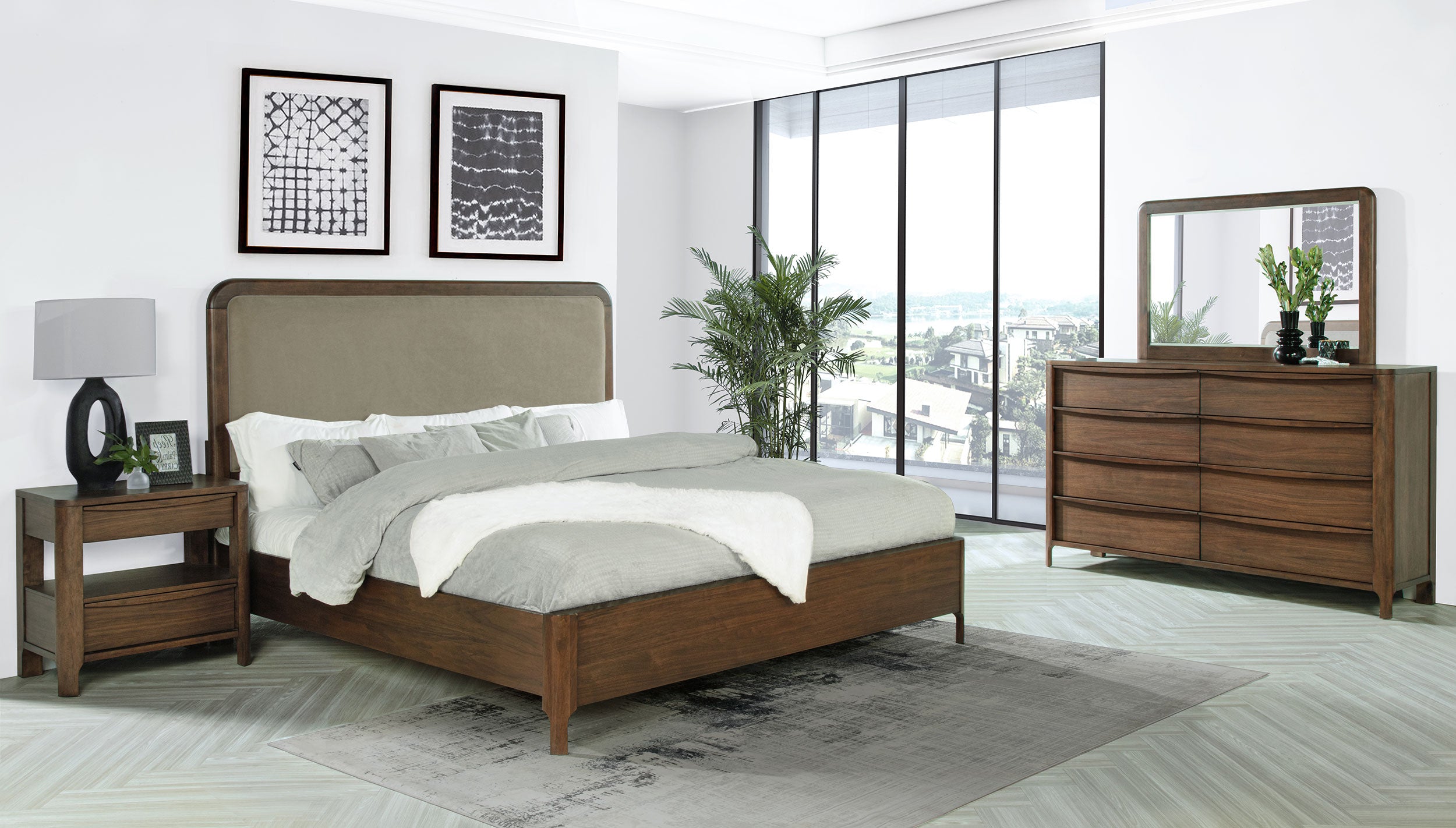Best Furniture Outlet - Coaster - Maderia 4-piece California King Bedroom Set Walnut - 223321KW-S4