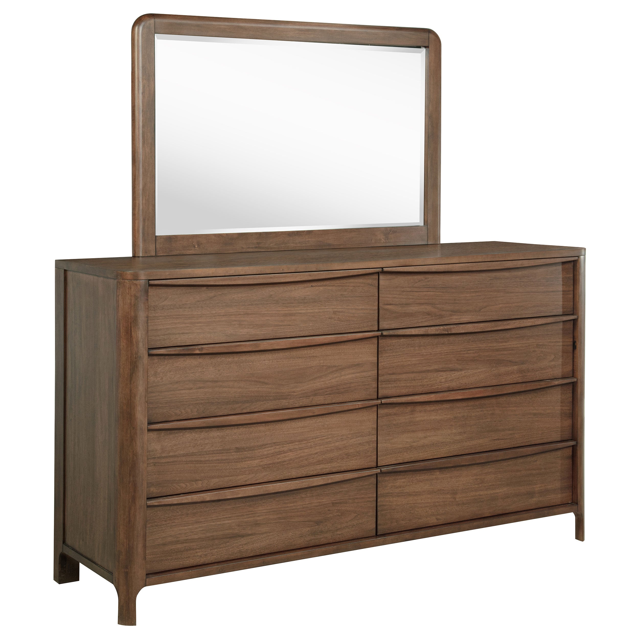 Best Furniture Outlet - Coaster - Maderia 8-drawer Dresser and Mirror Walnut - 223323M