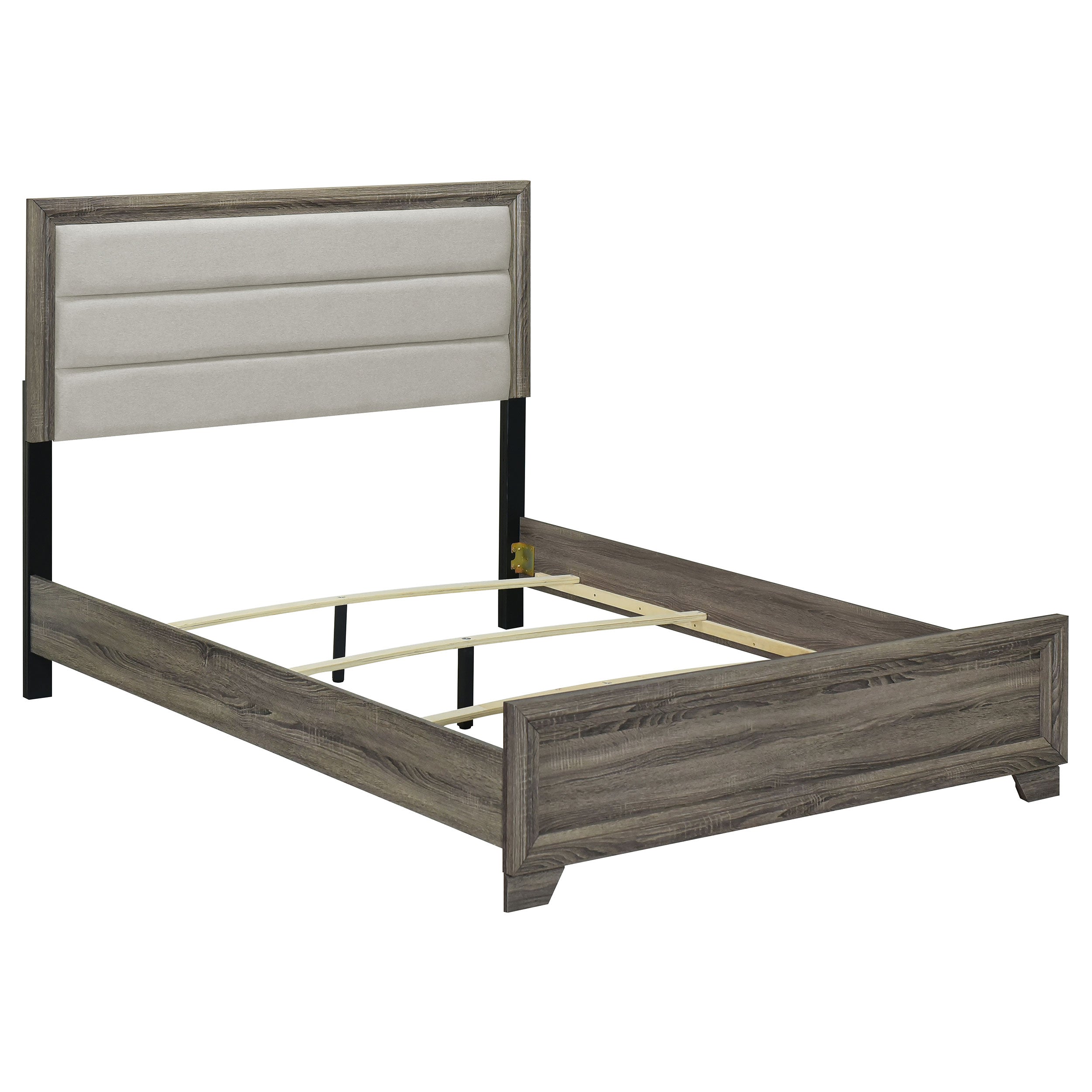 Best Furniture Outlet - Coaster - Wright 52-inch Upholstered Eastern King Bed Brown Oak - 223341KE