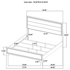 Wright 52-inch Upholstered Eastern King Bed Brown Oak