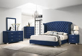 Best Furniture Outlet - Coaster - Melody 4-piece Eastern King Bedroom Set Pacific Blue - 223371KE-S4